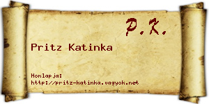 Pritz Katinka névjegykártya